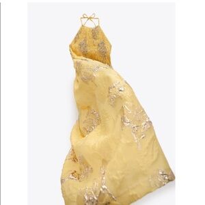 Zara Limited Edition Yellow Halter Midi Dress - Medium